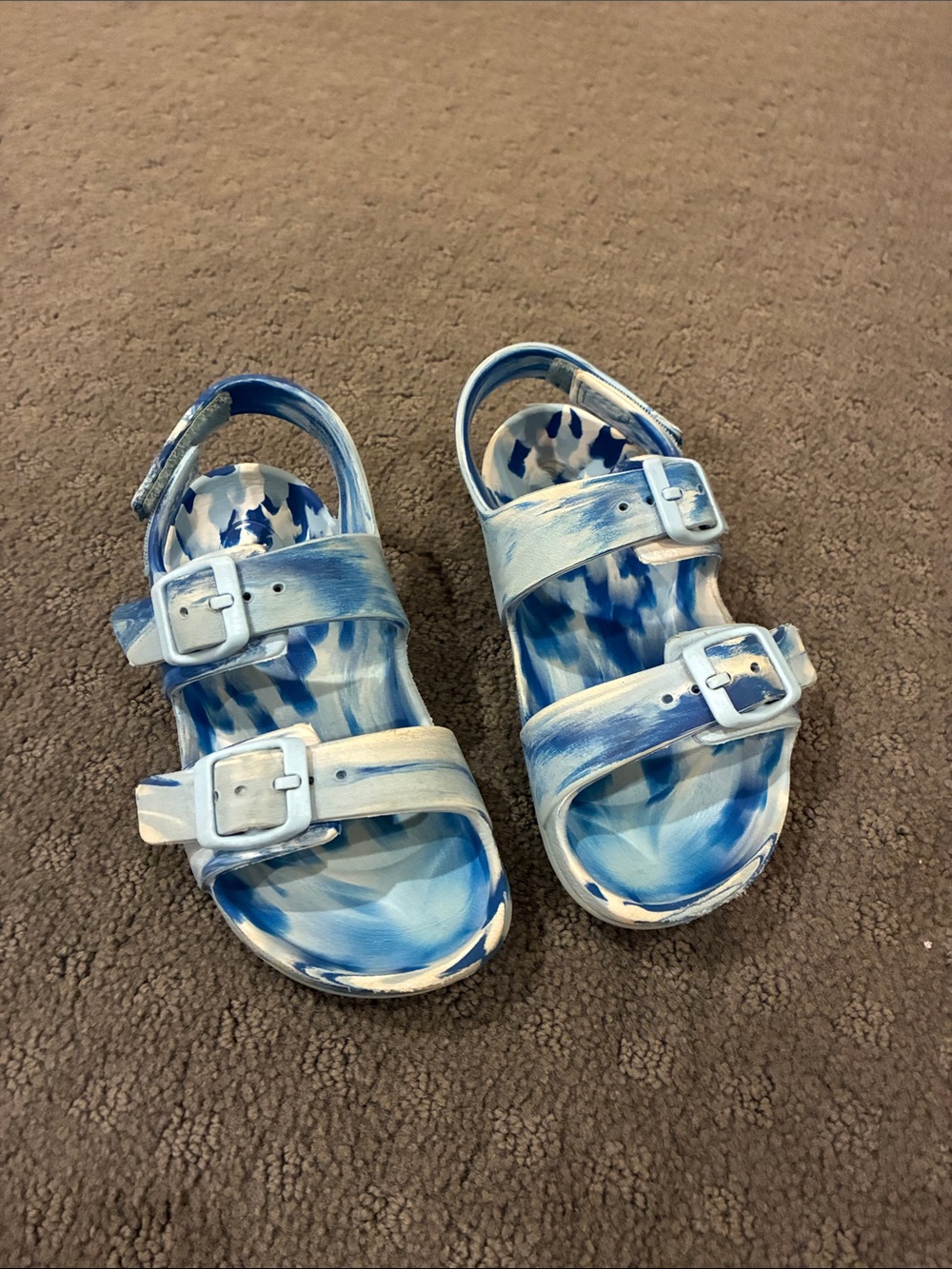 Cat & Jack Blue Tie-Dye Adjustable Buckle Sandals